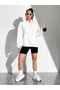 Women's White Get Alon Wave Printed Hoodie Sweatshirt - 5