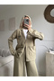 Haki hale organic 100% cotton fabric jacket set - 4