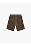 Cotton Oversize Pocketed Baggy Jean Shorts with Lace-Up Waist - 2