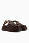 Yonna Genuine Leather Brown High-Heeled Women's Sandals - 4