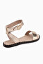 Winona Genuine Leather Gold Ankle Buckle Women's Sandals - 4