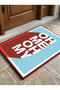 Non-Slip Sole Positive Energy Themed Washable Door Front-Bathroom Mat 40X60 cm