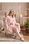 New Season Powder Rope Strap Lace Detailed Special Design 100% Cotton Breastfeeding Friendly Maternity Pajama Set - 6