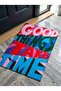 Non-Slip Sole Positive Energy Themed Washable Door Front-Bathroom Mat 40X60 cm