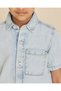 Boys Light Wash Denim Short Sleeve Shirt - 4