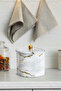 Marble White Patterned Metal Storage Container, 17.5 Cm, Jar, 500-999 ml