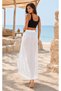 Chiffon Long Beach Pareo with Waist Tie over Bikini - 2