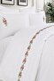 Spring Embroidered 6 Piece Duvet Cover Set Cream