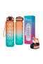 Motivational Water Bottle with Time Marker Straw, 1L - 2