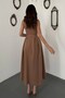 Women's Mustard Halter Neck Flared Dress - 5