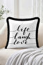 غطاء وسادة مزخرف بتصميم خطاطة مكتوبة بعبارة Life Laugh Love - وسادة زخرفية عصرية