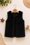 Girl's striped plush vest - soft textured, stylish faux fur look for winter - ages 2-5