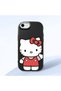 iPhone 7 Compatible Case with Camera Protector Black Silicone Couple Phone Case with Kitty Pattern