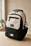 Water Resistant Satin Fabric Horizontal Column Detailed Unisex Multi-Compartment Middle School, High School School Backpack Travel Bag - 4