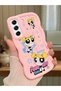 Samsung Galaxy S21 Fe Compatible Case Camera Protective Pink Silicone Couple Phone Case Cartoon Pattern