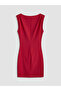 Two Mt Shop Quality Kayık Yaka Büzgülü Crepe Mini Elbise - 8