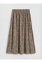 Original Elastic Waist Patterned Flared Skirt - 5