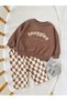 Snuggles Embroidered Checkered Oversize Set