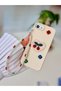 iPhone 7 - 8 - Se 2020 - Se 2022 Compatible Dantel Charm Cherry Ribbon Design Flexible Silicone Case with Toy - 2