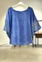 Oversized Linen Blouse with Oval Stones on the Sides - 2