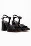 Women's Pointed Toe 8.5 cm Black Leather Heeled Shoes - 3