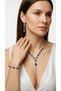 Crystal Stone 3-Piece Jewelry Set Necklace Earrings Bracelet with Wooden Gift Box - 3