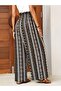 Women's high-waisted, tie-waist, patterned, long, supreme quality pants