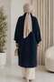 Women's Shawl Collar Oversized Knitwear and Long Cardigan with Bearded Fur - 2