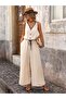 Women's Strappy V-Neck Jumpsuit with Decorative Lacing at the Waist - 2