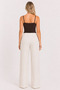 Women's Elastic Waist, Pockets, Textured, Loose Fit, Wide Leg, Comfortable Cut, Wide Leg Casual Trousers - 3