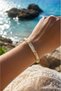 Starfish White Enamel Thin Cuff Bracelet (Gold Color) - 3