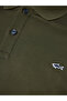Men's Regular Fit Cotton Pique Fabric Logo Embroidered Short Sleeve Khaki Polo Collar T-Shirt - 2