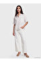 Vizyon New Season Beige Striped Oversize Women's Shirt - 2