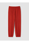Red Elastic Waist Women's Jogger Pants - 7
