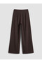 Brown Regular Fit Wide Leg Women's Trousers - 7