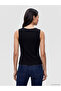 Black Crew Neck Gathered Blouse - 4