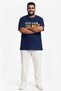 Navy Blue 100% Cotton Oversized Plus Size Men's Printed T-Shirt - 3XL 4XL 5XL 6XL 7XL 8XL 9XL 10XL 11XL T-Shirt - Relaxed Fit - 7