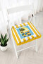La Dolce Vita Written Scooter and Lemon Tree Patterned Fringed Zippered Chair Cushion - Vintage Design - 2