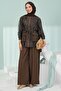 Brown Waist-Tie Underwear Jacket and Trousers 3-Piece Set