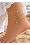 3-Piece Zircon Stone Detailed Women's Anklet - 2