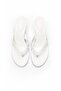 Women's White Thin Strap Low Heel Flip Flops Velaj - 3