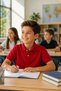 Premium School Polo Collar T-Shirt 100% Cotton Boys' School T-Shirt Short Sleeve Combed Cotton 8-16 Years Old Children's School Uniform Polo Collar Basic T-Shirt Unisex Short Sleeve Soft Textured Breathable Fabric 8-16 Years Old - 3