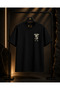 Unisex Stay Wild Bear Back and Front Printed 100% Cotton Oversize Crew Neck Short Sleeve T-Shirt Black - 2