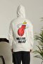 Men's 3 Thread Cotton Hooded Printed Oversize Sweatshirt Hoodie with Pockets - White Mariposa Secret - 2