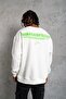 Men's Oversize Sweatshirt with Front and Back Print, 3-Yarn Cotton - White Mariposa Secret - 3