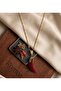 Elegant Steel Necklace with Red Pepper Theme