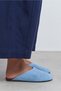 Liam Baby Blue Suede Leather Flat Sole Closed Women's Slippers - 3