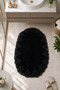 Lace-Up Non-Slip Leather-Based Oval Bath Mat Lace-Up Washable Bath Set Piera