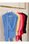 Women's Padded Scarf Collar Drape Detailed Double-Breasted Flowy Stylish Blouse - 3