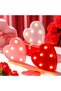 3-Piece Valentine's Day LED Plastic Heart-Shaped Sign Lights, Battery Powered, Weddings, Birthdays, Family Parties, Wall Decor, Red, Pink, White. - 2